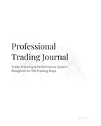 Professional Trading Journal: Trade Log Book & Performance Tracker for Stock, Forex and Crypto Traders | Daily Trading Planner with Risk Management and Strategy Review