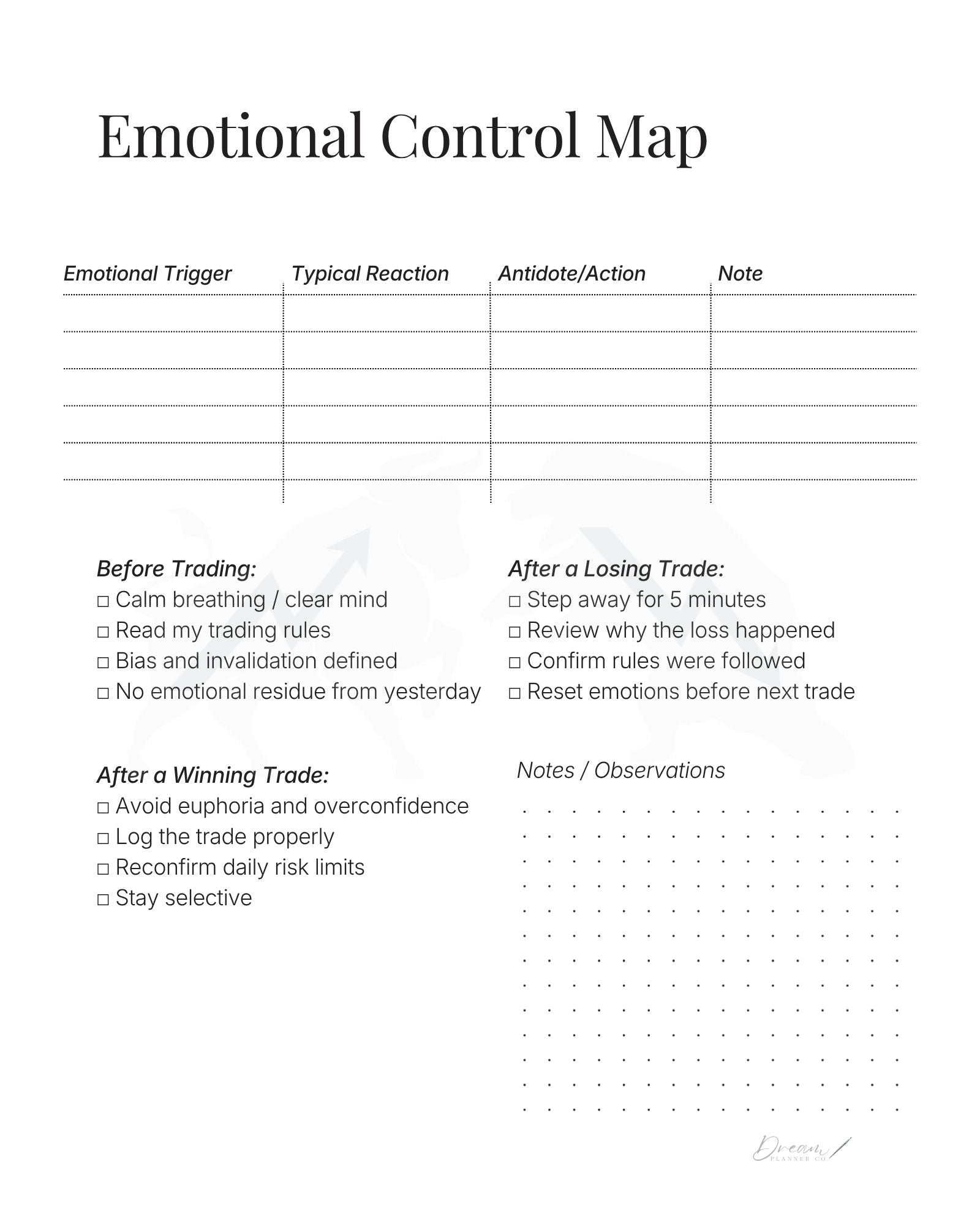 Professional Trading Journal: Trade Log Book & Performance Tracker for Stock, Forex and Crypto Traders | Daily Trading Planner with Risk Management and Strategy Review