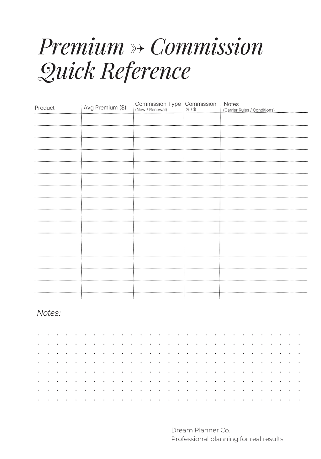 Revenue Control Undated Planner for Insurance Agents: Pipeline, Portfolio & Renewal Tracking System to Increase Commission, Manage Clients, and Control Daily Production