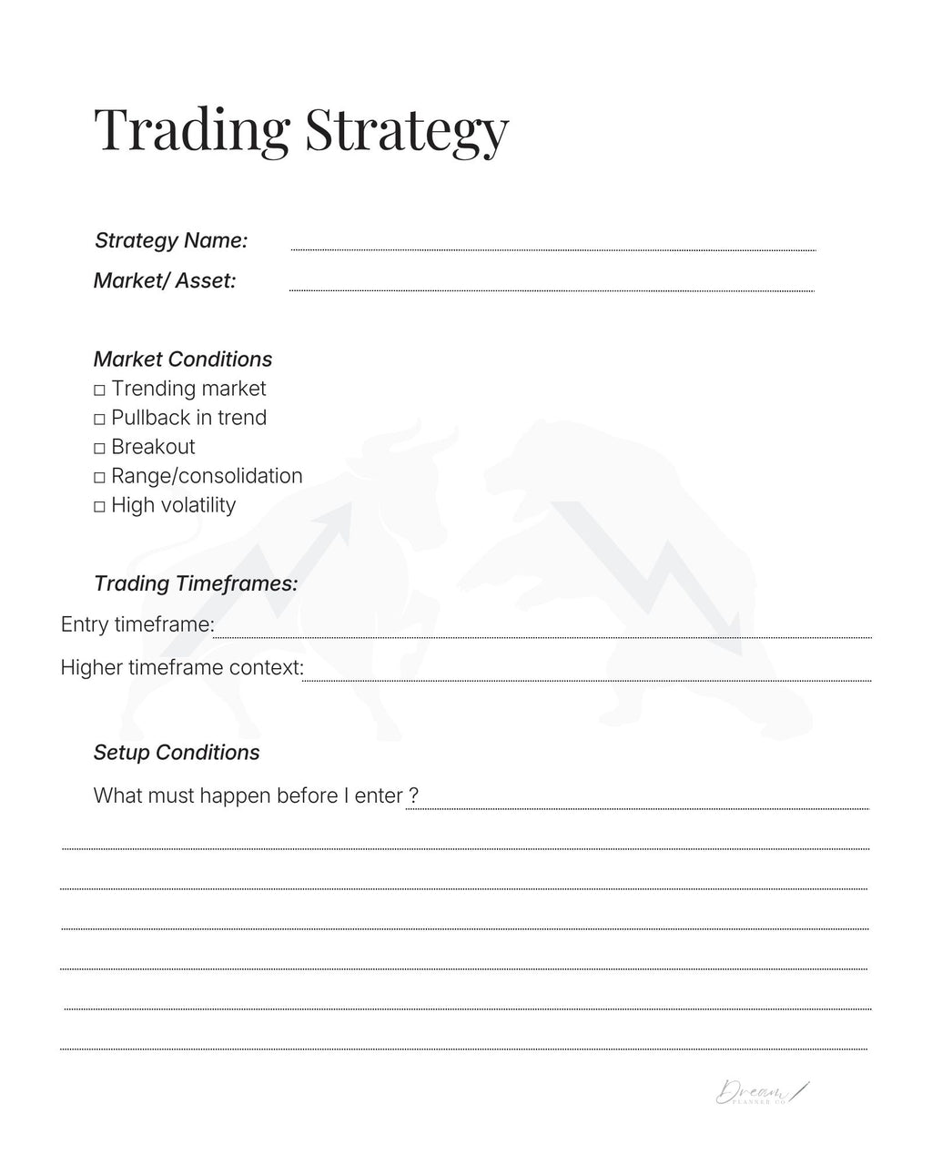 Professional Trading Journal: Trade Log Book & Performance Tracker for Stock, Forex and Crypto Traders | Daily Trading Planner with Risk Management and Strategy Review