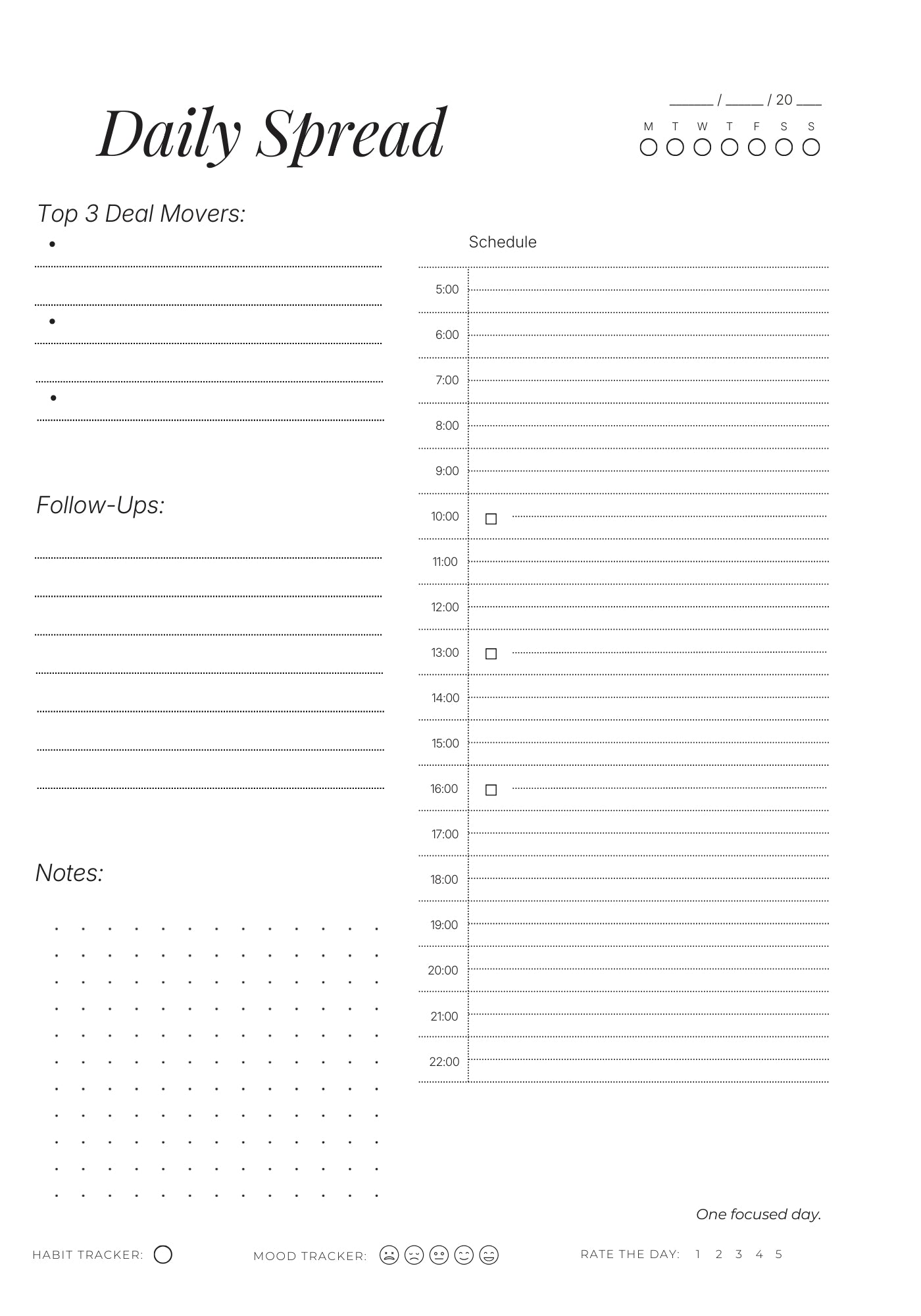 Realtor 30-Day Action Planner – Daily System to Plan & Close Deals