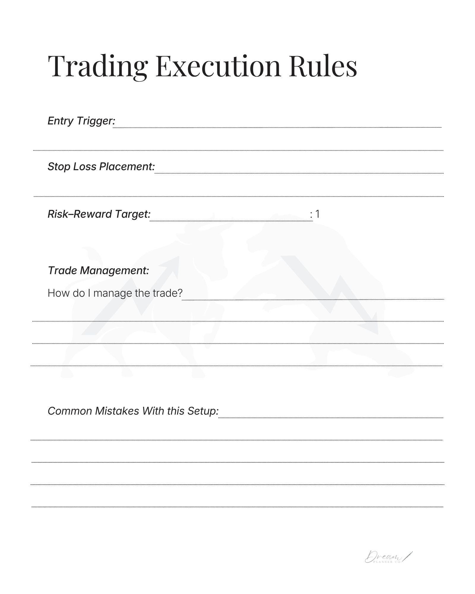 Professional Trading Journal: Trade Log Book & Performance Tracker for Stock, Forex and Crypto Traders | Daily Trading Planner with Risk Management and Strategy Review