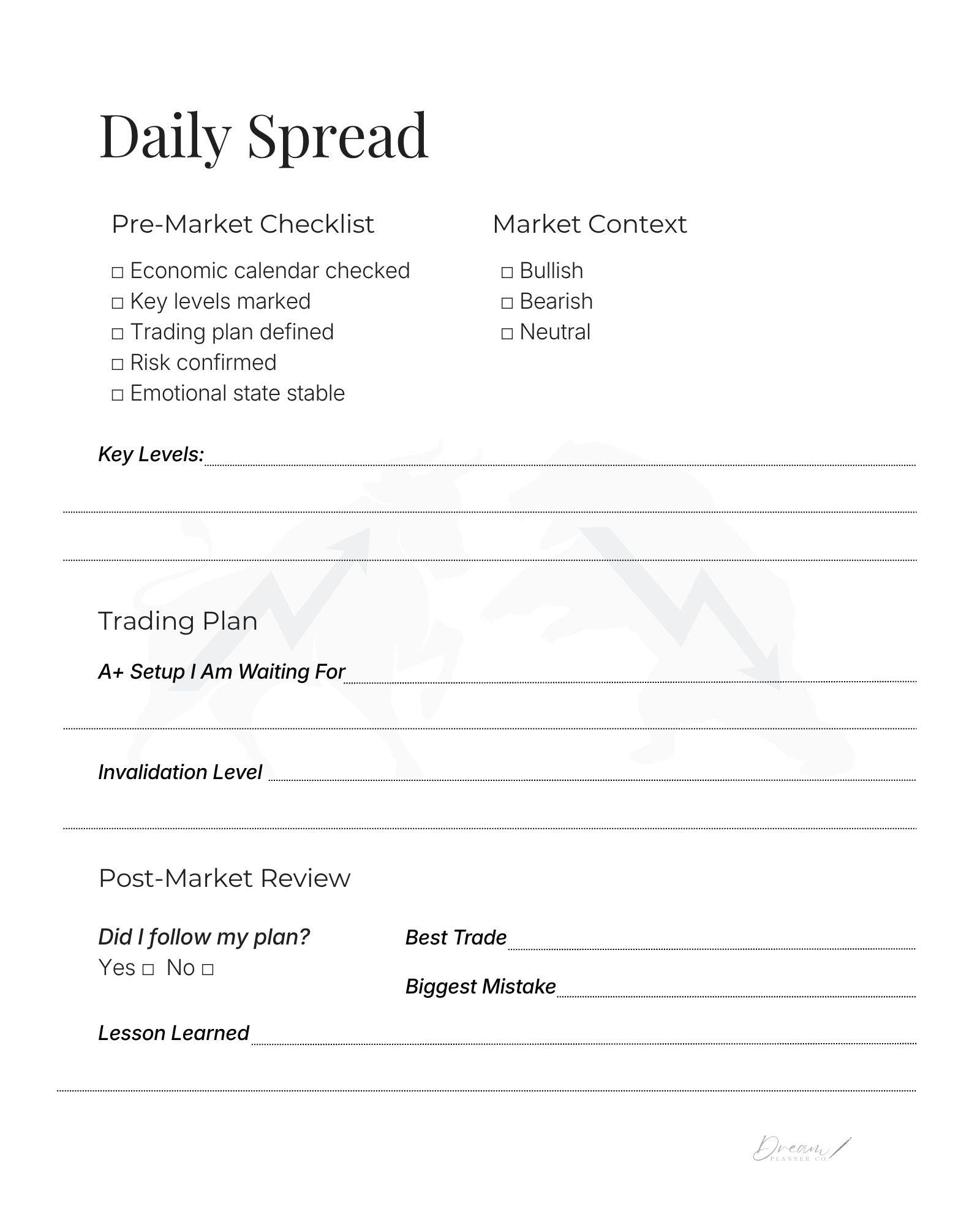 Professional Trading Journal: Trade Log Book & Performance Tracker for Stock, Forex and Crypto Traders | Daily Trading Planner with Risk Management and Strategy Review