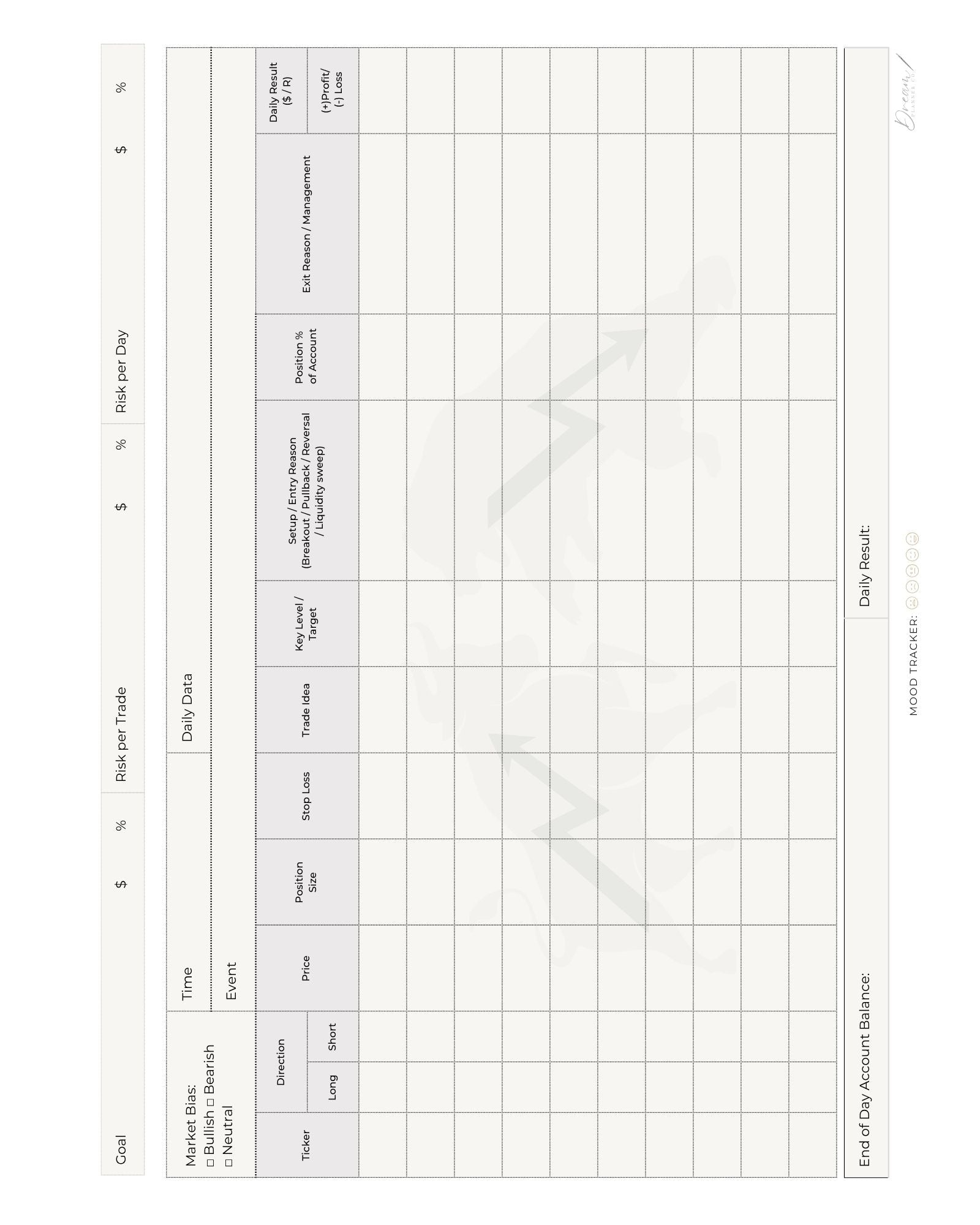 Professional Trading Journal: Trade Log Book & Performance Tracker for Stock, Forex and Crypto Traders | Daily Trading Planner with Risk Management and Strategy Review