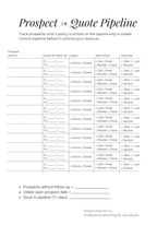Revenue Control Undated Planner for Insurance Agents: Pipeline, Portfolio & Renewal Tracking System to Increase Commission, Manage Clients, and Control Daily Production