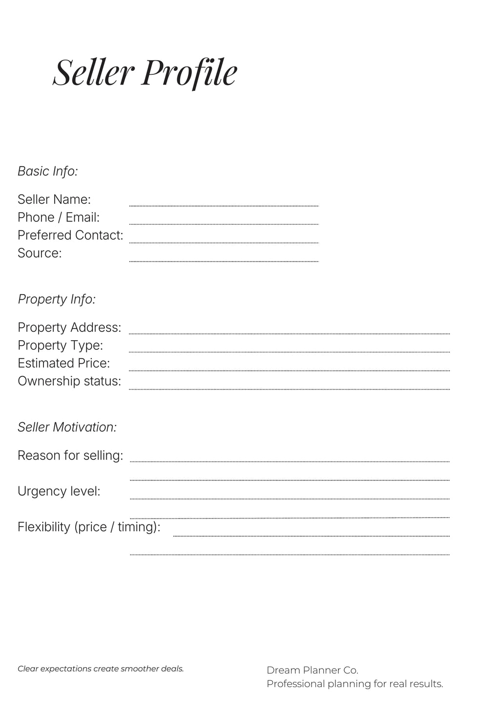 Dream Realtor Planner – Results Edition | Undated Sales Planner