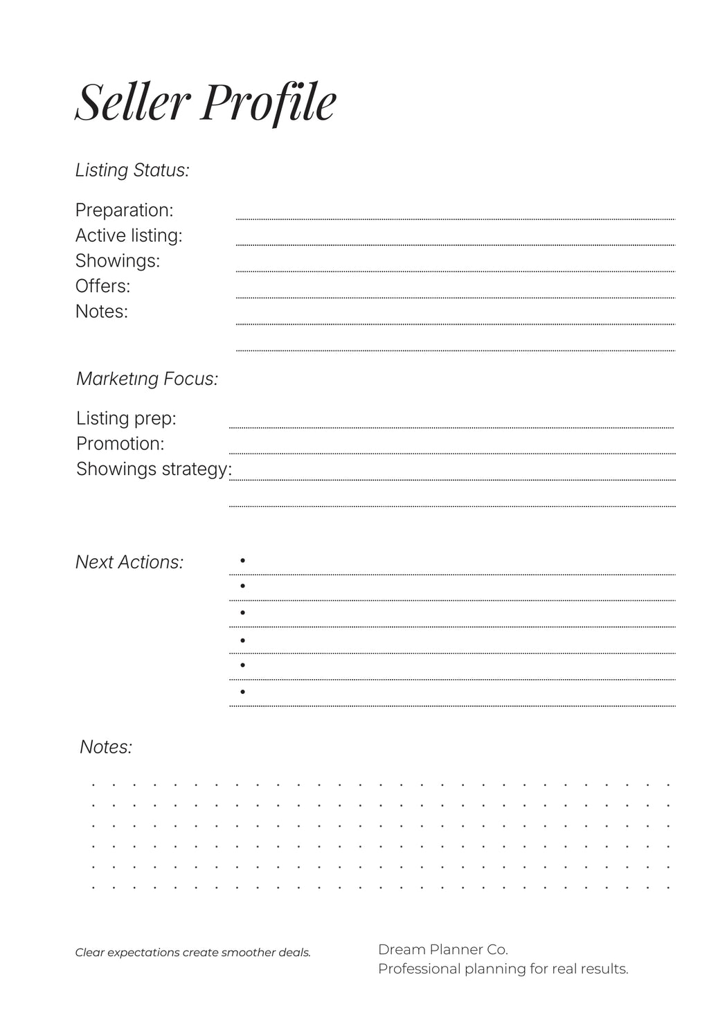 Dream Realtor Planner – Results Edition | Undated Sales Planner