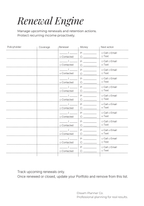 Revenue Control Undated Planner for Insurance Agents: Pipeline, Portfolio & Renewal Tracking System to Increase Commission, Manage Clients, and Control Daily Production