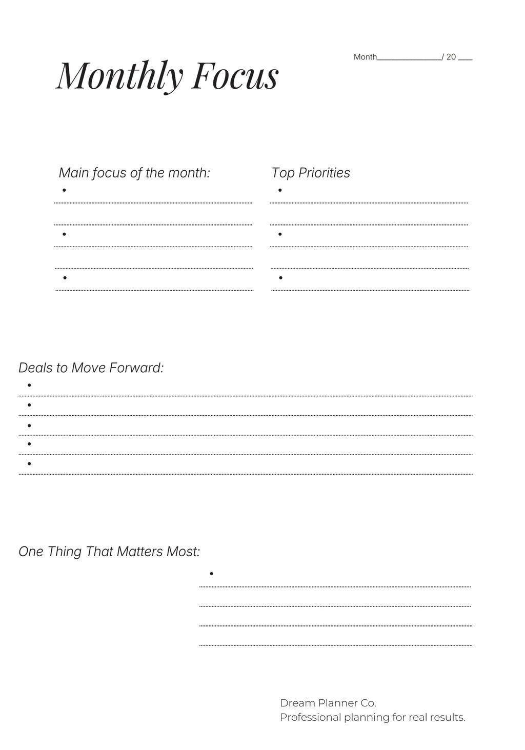 Dream Realtor Planner – Results Edition | Undated Sales Planner