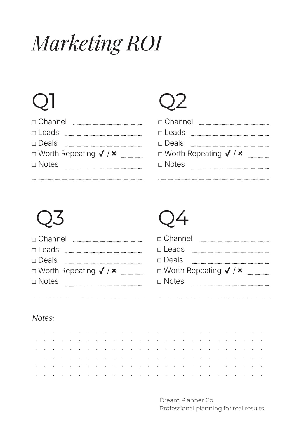 Dream Realtor Planner – Results Edition | Undated Sales Planner