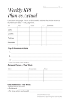 Revenue Control Undated Planner for Insurance Agents: Pipeline, Portfolio & Renewal Tracking System to Increase Commission, Manage Clients, and Control Daily Production