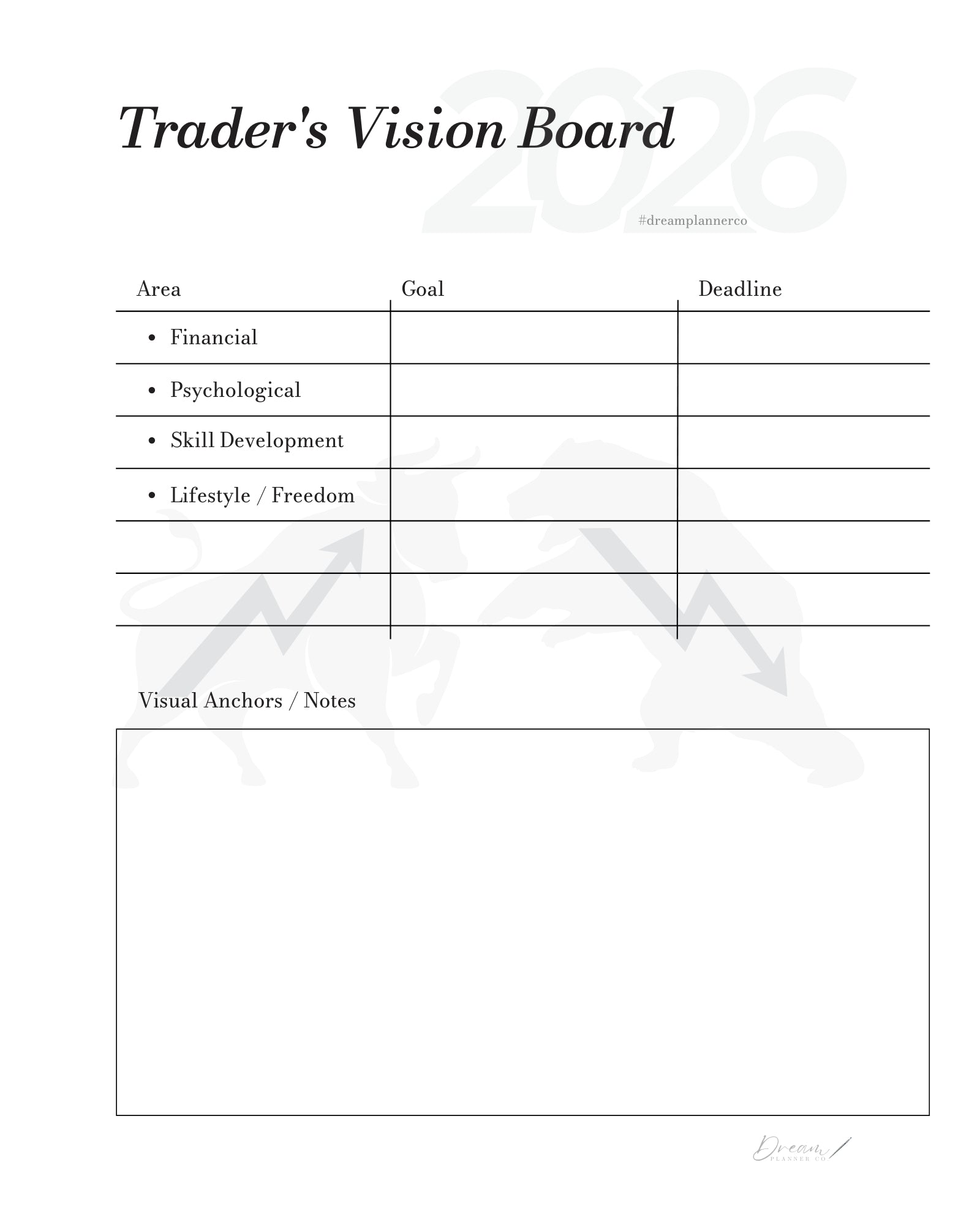 Trader Planner 2026 | Daily Trading Journal & Risk Management