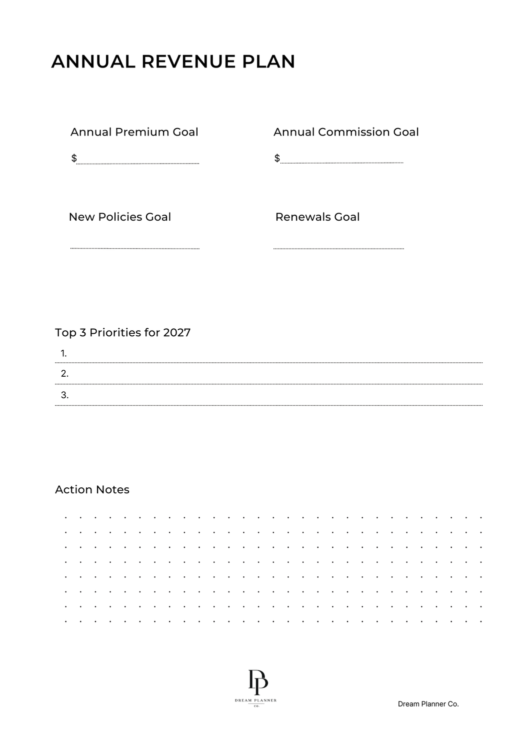 Insurance Planner 2027: Daily Sales & Productivity Planner for Insurance Agents and Brokers