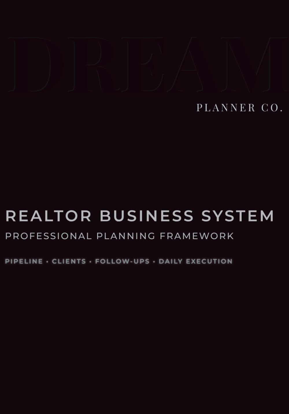 Executive Black Realtor Planner – Structured Sales & Control System