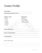 Professional Trading Journal: Trade Log Book & Performance Tracker for Stock, Forex and Crypto Traders | Daily Trading Planner with Risk Management and Strategy Review