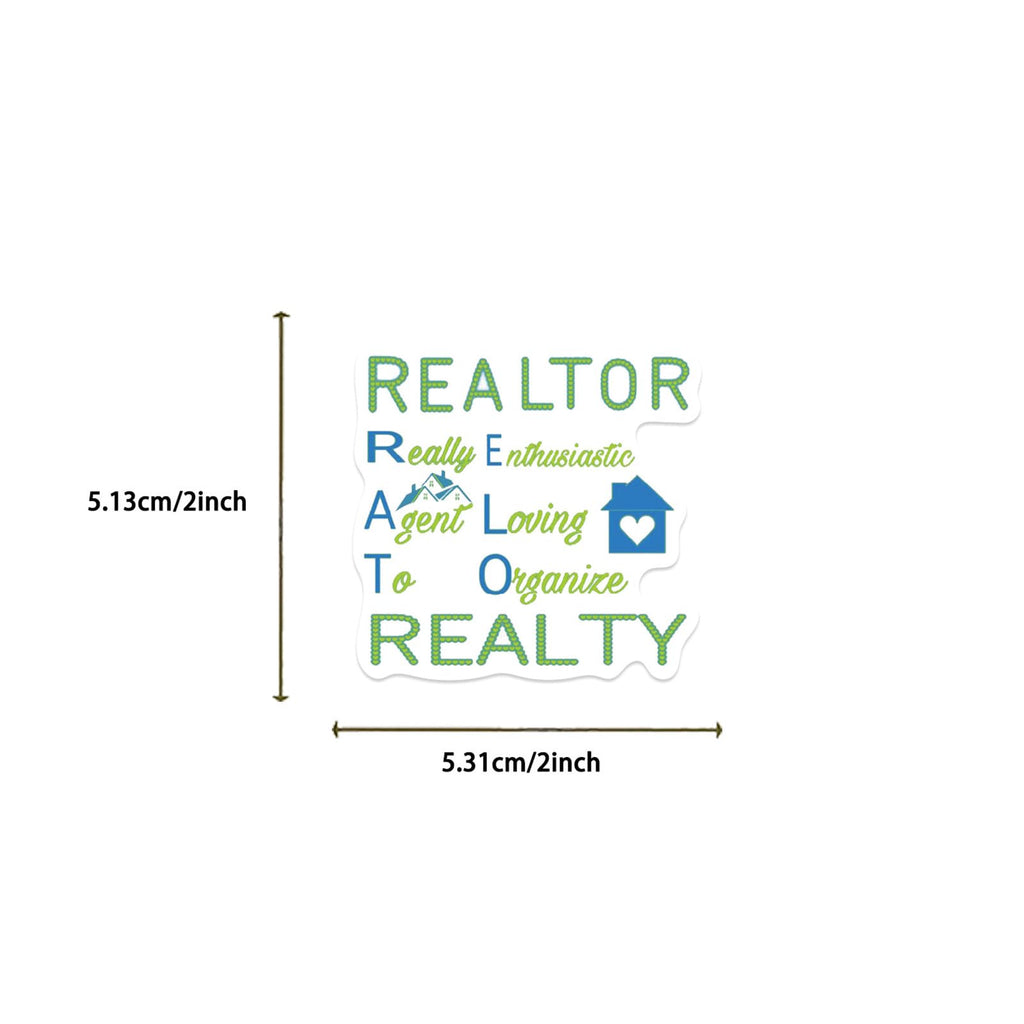Realtor Stickers Pack (50 pcs) – Cute Real Estate Vinyl Stickers