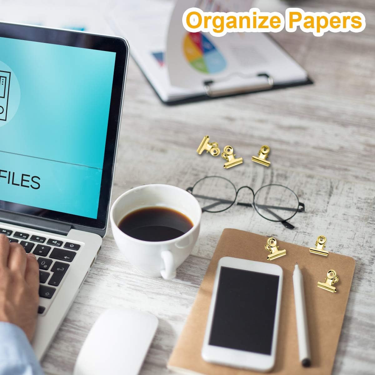 Small Gold Bulldog Clips (30-Pack) – Mini Metal Binder Clips