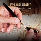Scriveiner Black & Gold Rollerball Pen | Luxury Writing Tool