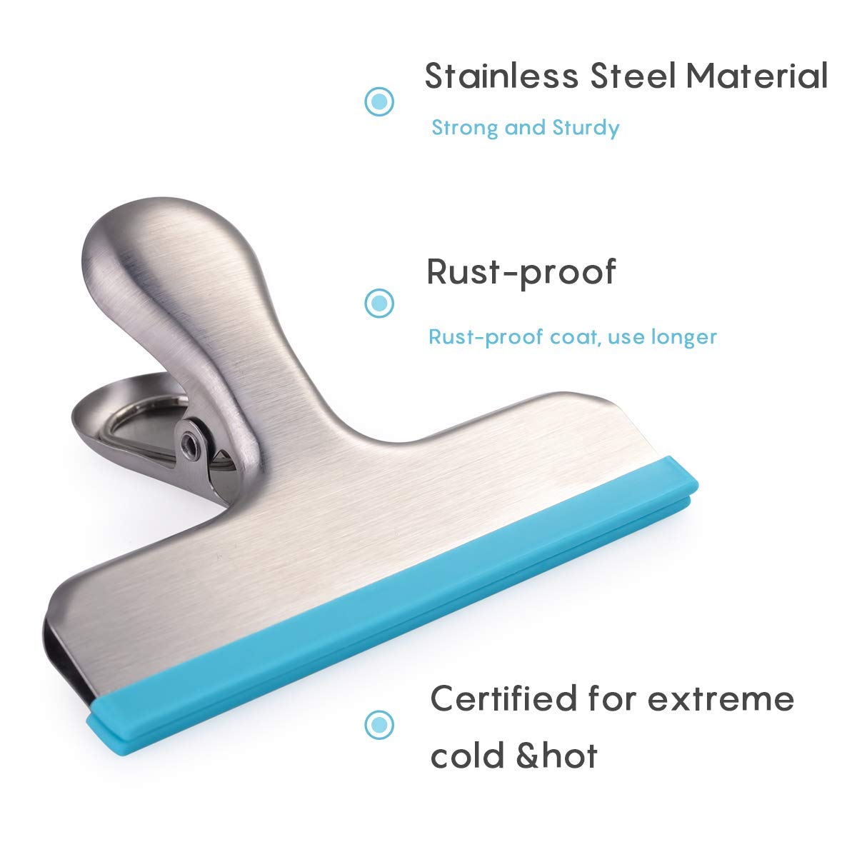 Silicone-Coated Stainless Steel Bag Clips (8-Pack)