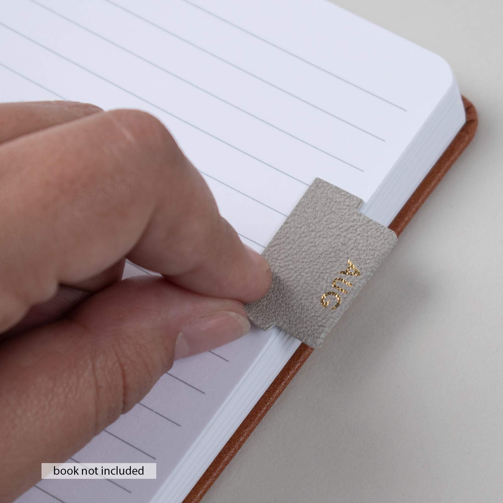 Vegan Leather Gold Foil Monthly Tabs – 12 Adhesive Planner Labels