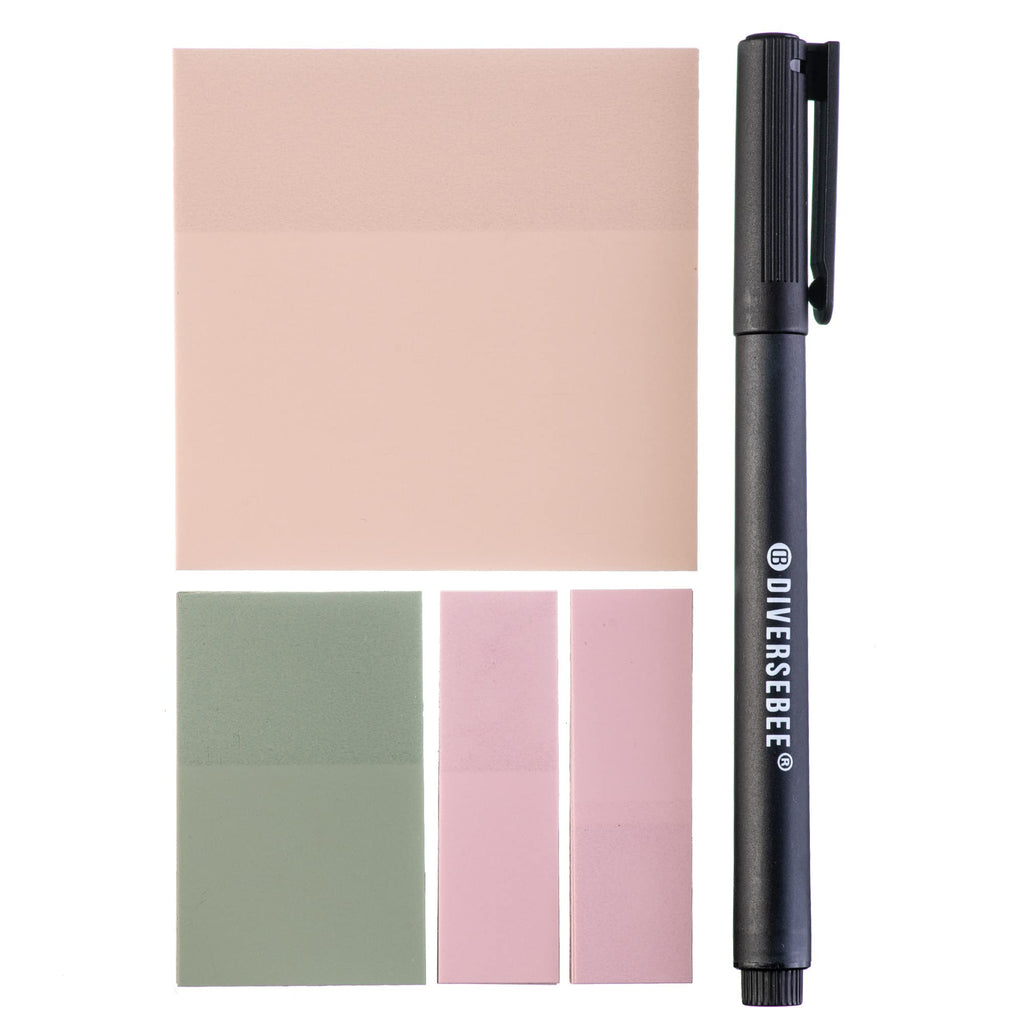 Transparent Sticky Notes Set | Clear Planner Tabs & Quick-Dry Pen