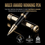 Scriveiner Black & Gold Rollerball Pen | Luxury Writing Tool