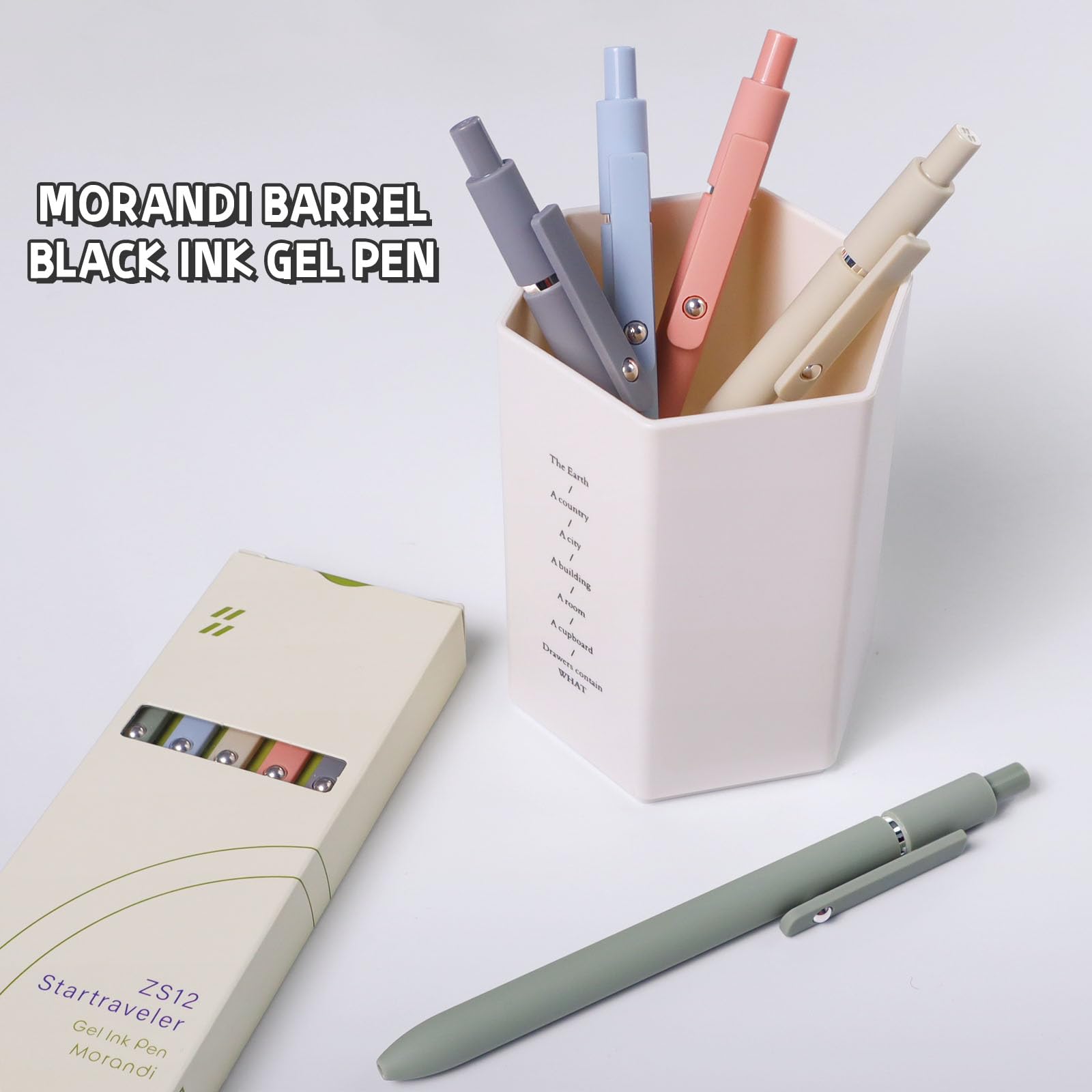 Gel Pens Set – 10 Pack 0.5mm Black Ink Fine Point Pens