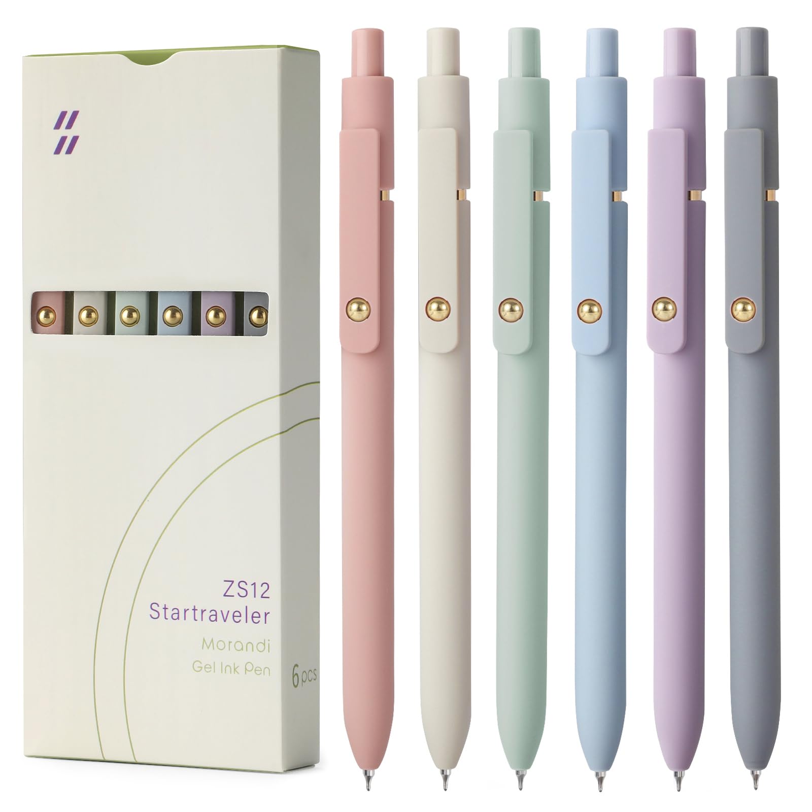 FIOVER Gel Pens | Morandi Gold Set of 6 — Smooth Fine Point Pens