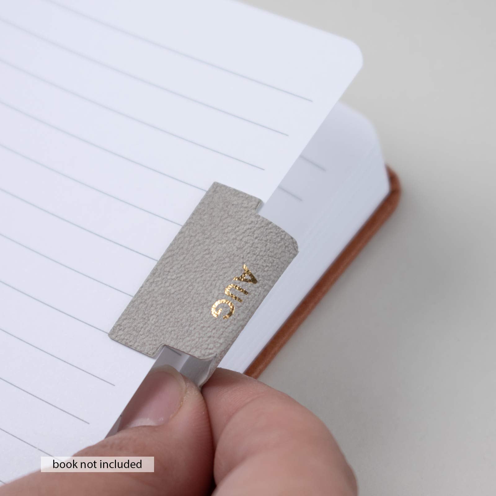 Vegan Leather Gold Foil Monthly Tabs – 12 Adhesive Planner Labels