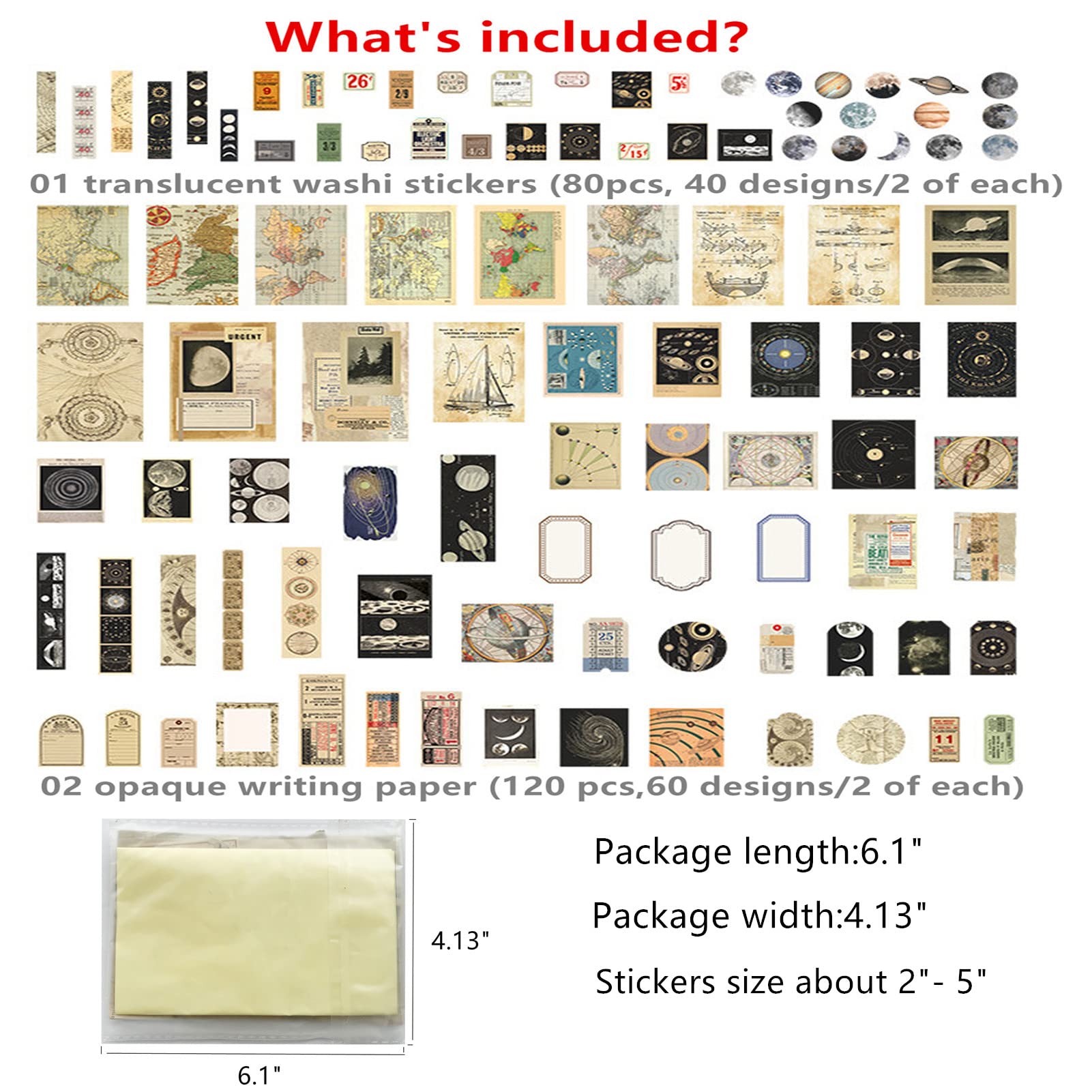 Vintage Aesthetic Stickers for Journaling & Scrapbooking (200 pcs)
