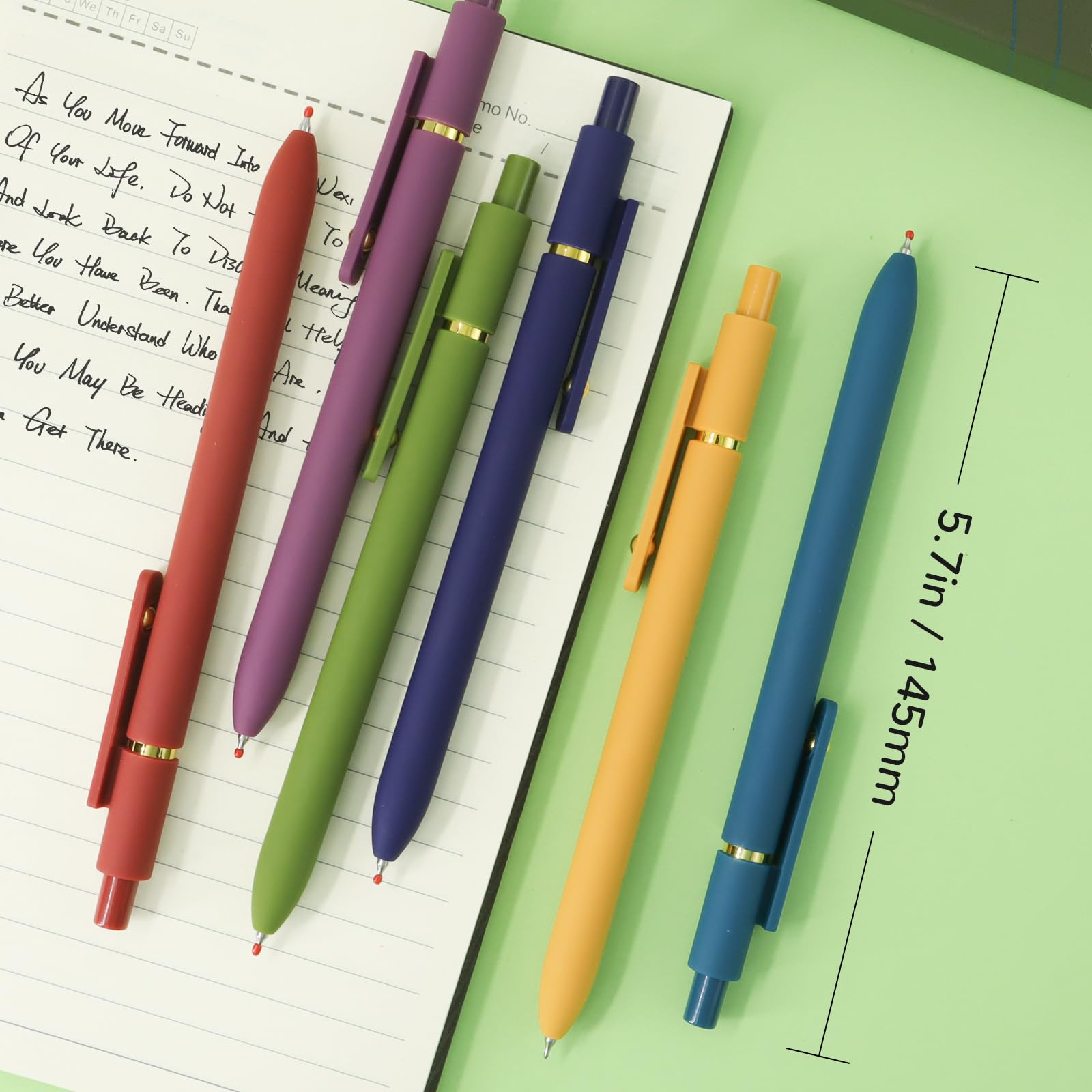 UIXJODO Gel Pens | Gold Vintage Set of 6 — Fine 0.5 mm Writing Pens