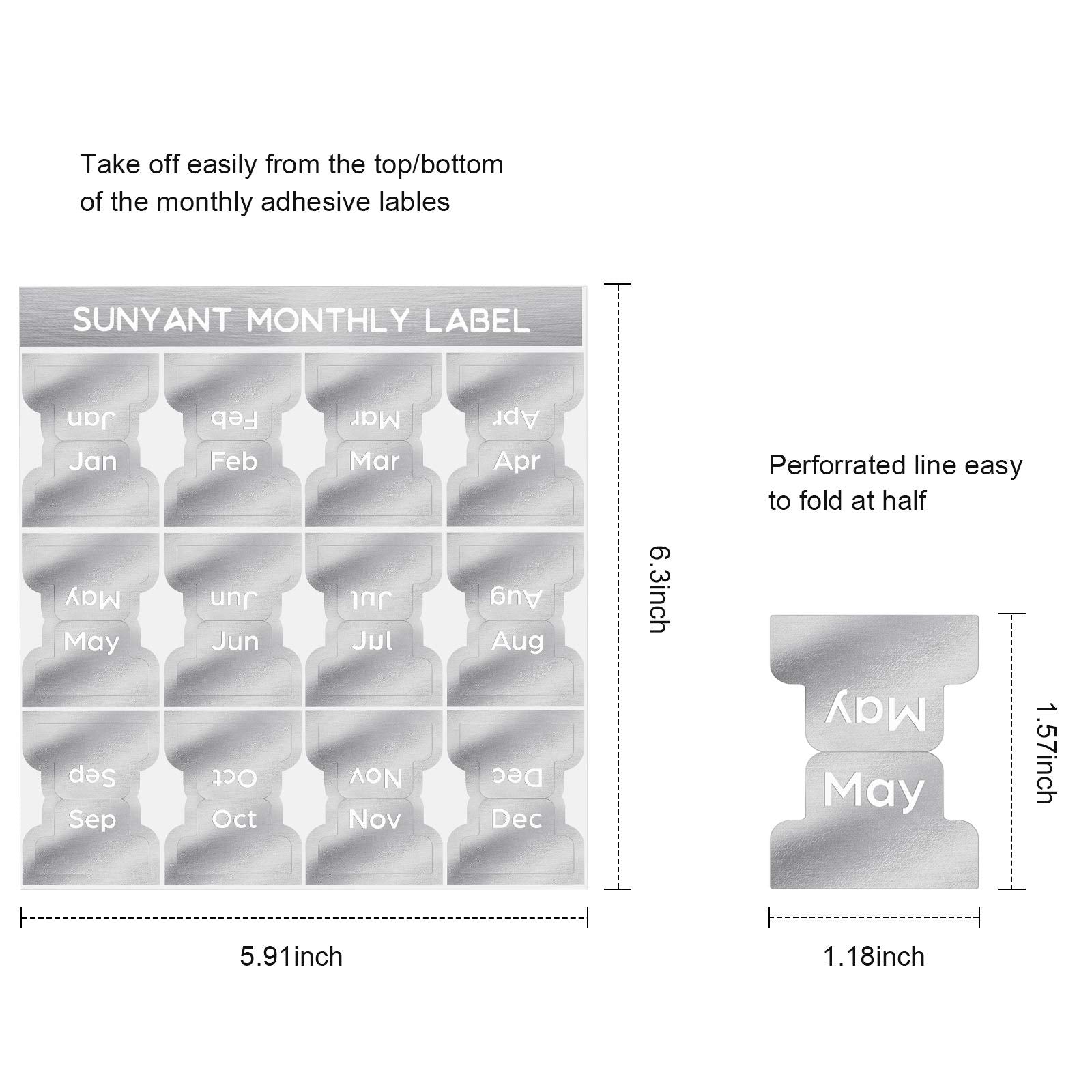 Monthly Planner Tabs | Adhesive Monthly Stickers for Journals & Notebooks