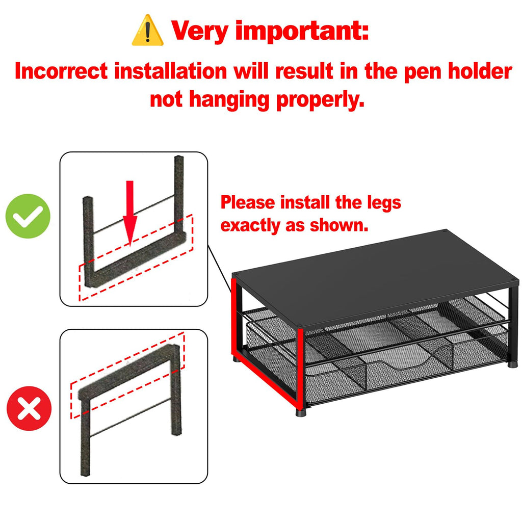 2-Tier Desk Organizer with Monitor Stand & Drawer | Office Essentials