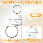 House Keychain Set (30 pcs) | House-Shaped Metal Key Rings