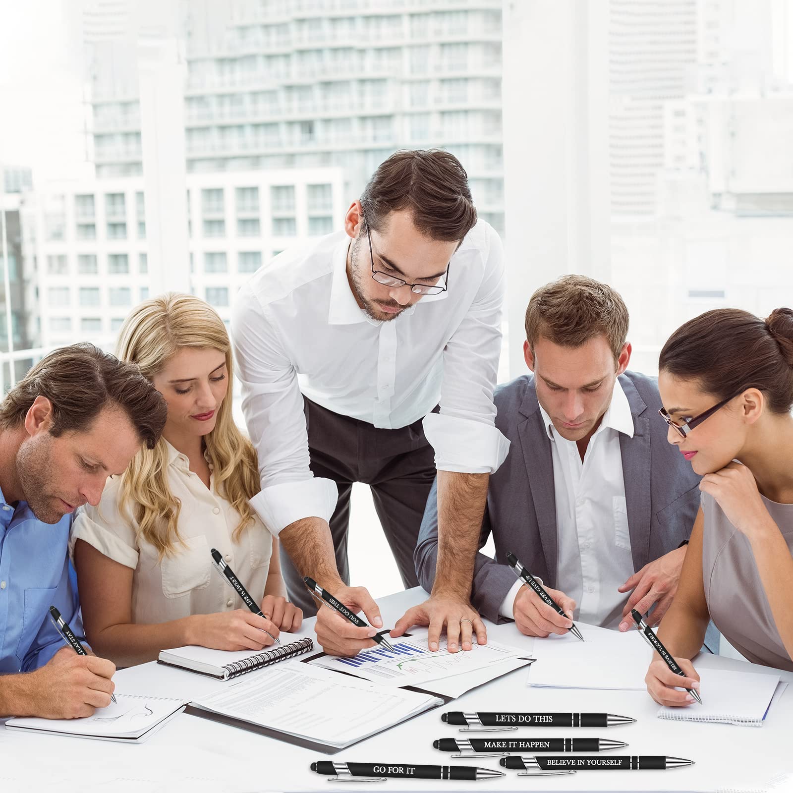 Inspirational Ballpoint Pens with Stylus (12-Pack) – Office Gifts