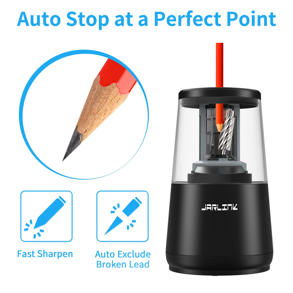JARLINK Electric Pencil Sharpener | Heavy-Duty Auto Stop