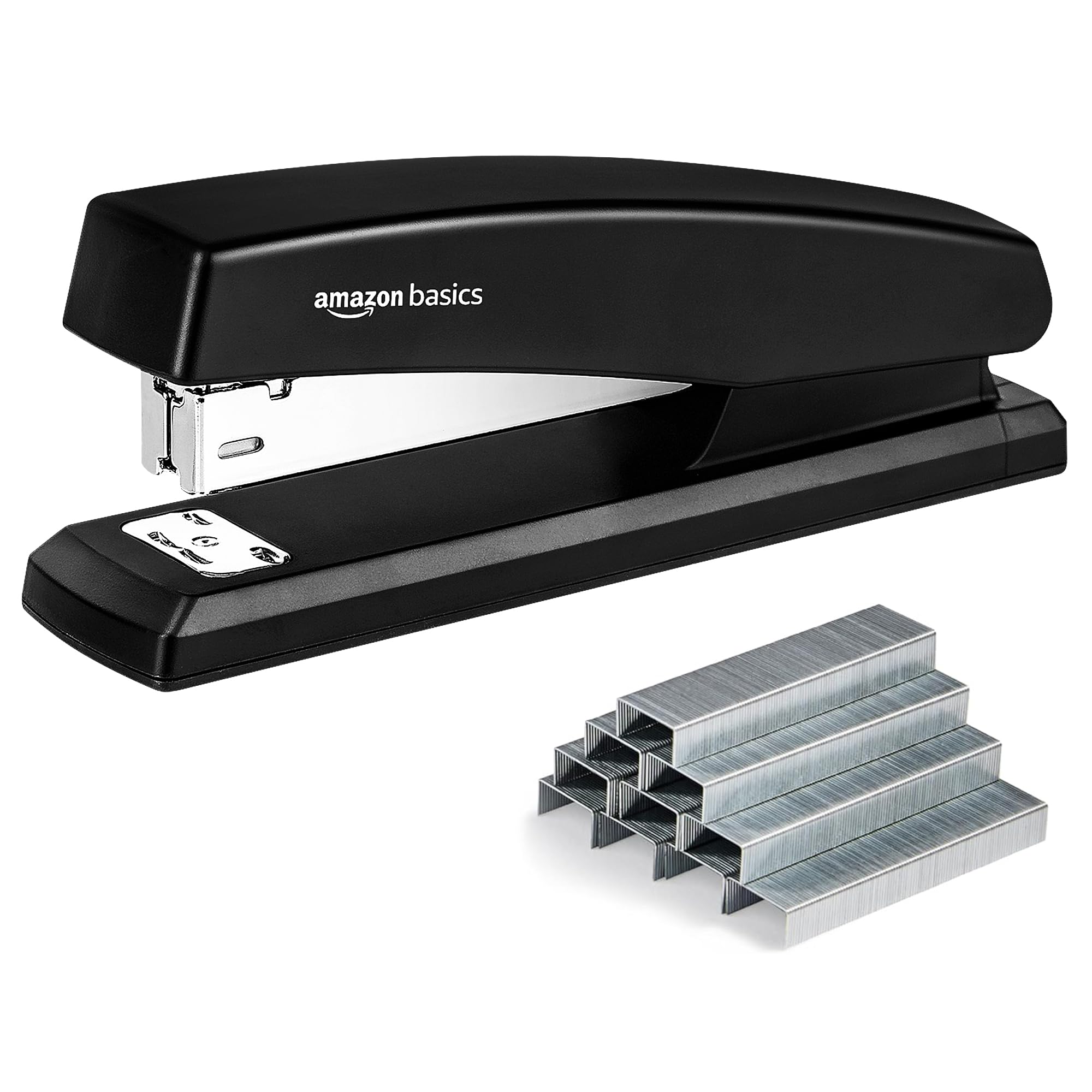 Amazon Basics Office Stapler with Staples | Non-Slip Desk Stapler