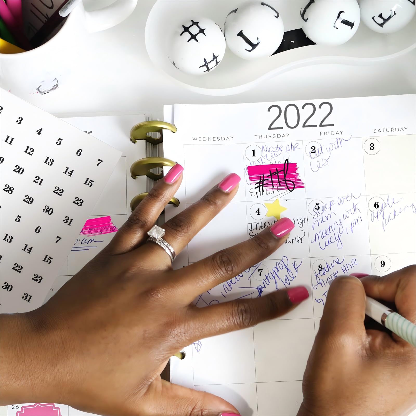 Small Number Date Stickers – 12 Sheets for Planners & Calendars