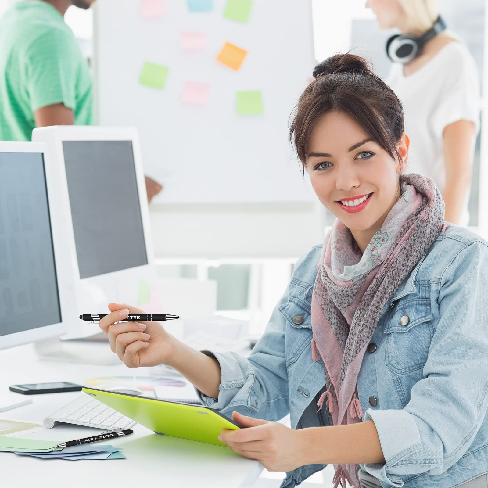 Inspirational Ballpoint Pens with Stylus (12-Pack) – Office Gifts