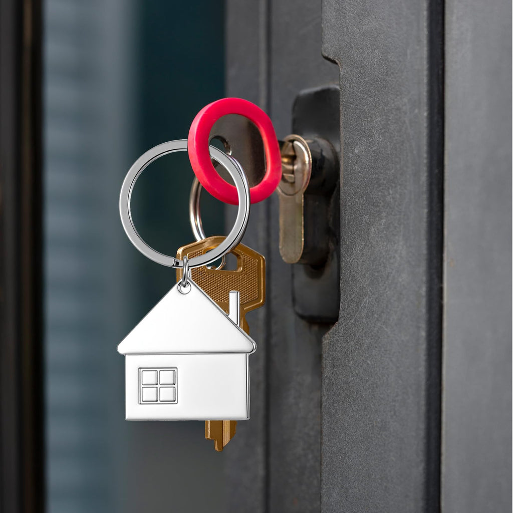 House Keychain Set (30 pcs) | House-Shaped Metal Key Rings
