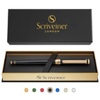 Scriveiner Black & Gold Rollerball Pen | Luxury Writing Tool