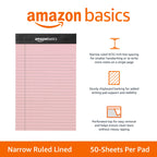 Amazon Basics Narrow Ruled Lined Note Pads (6 Pack)