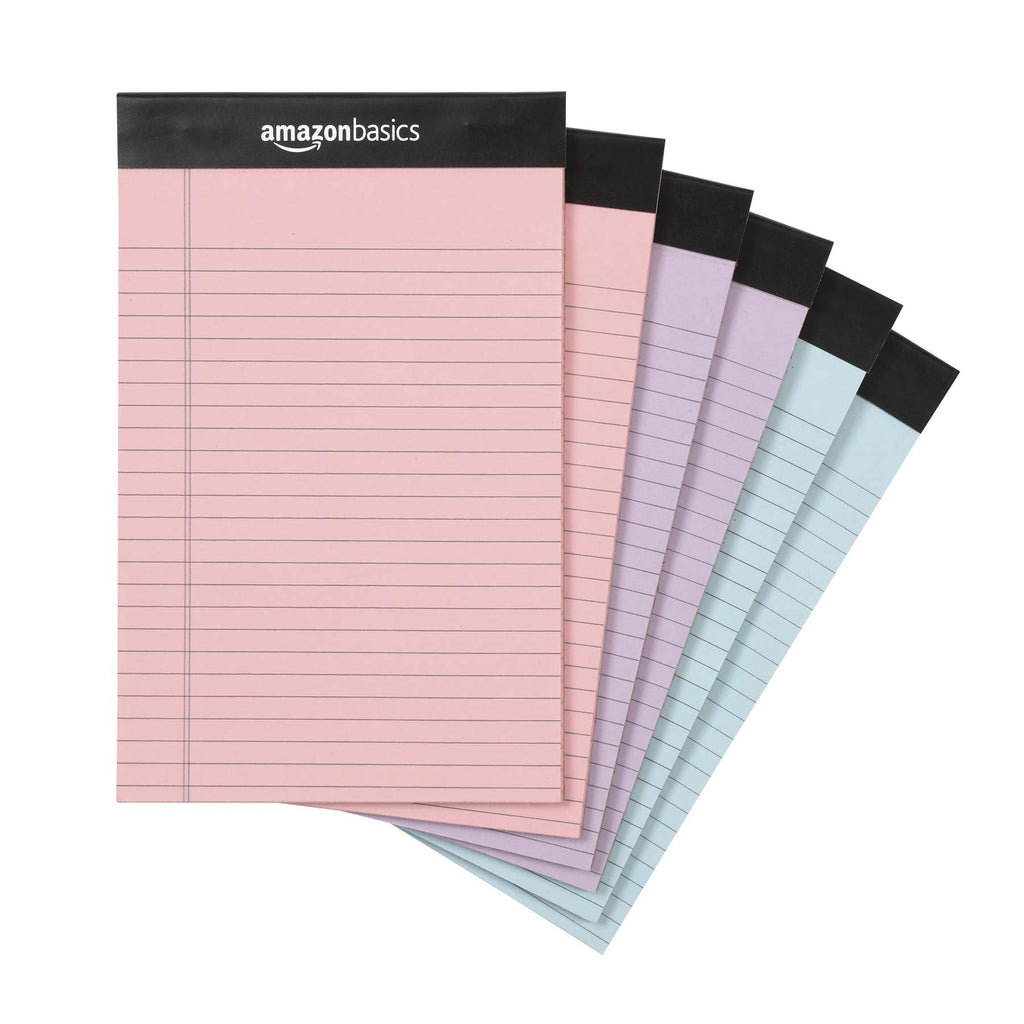 Amazon Basics Narrow Ruled Lined Note Pads (6 Pack)