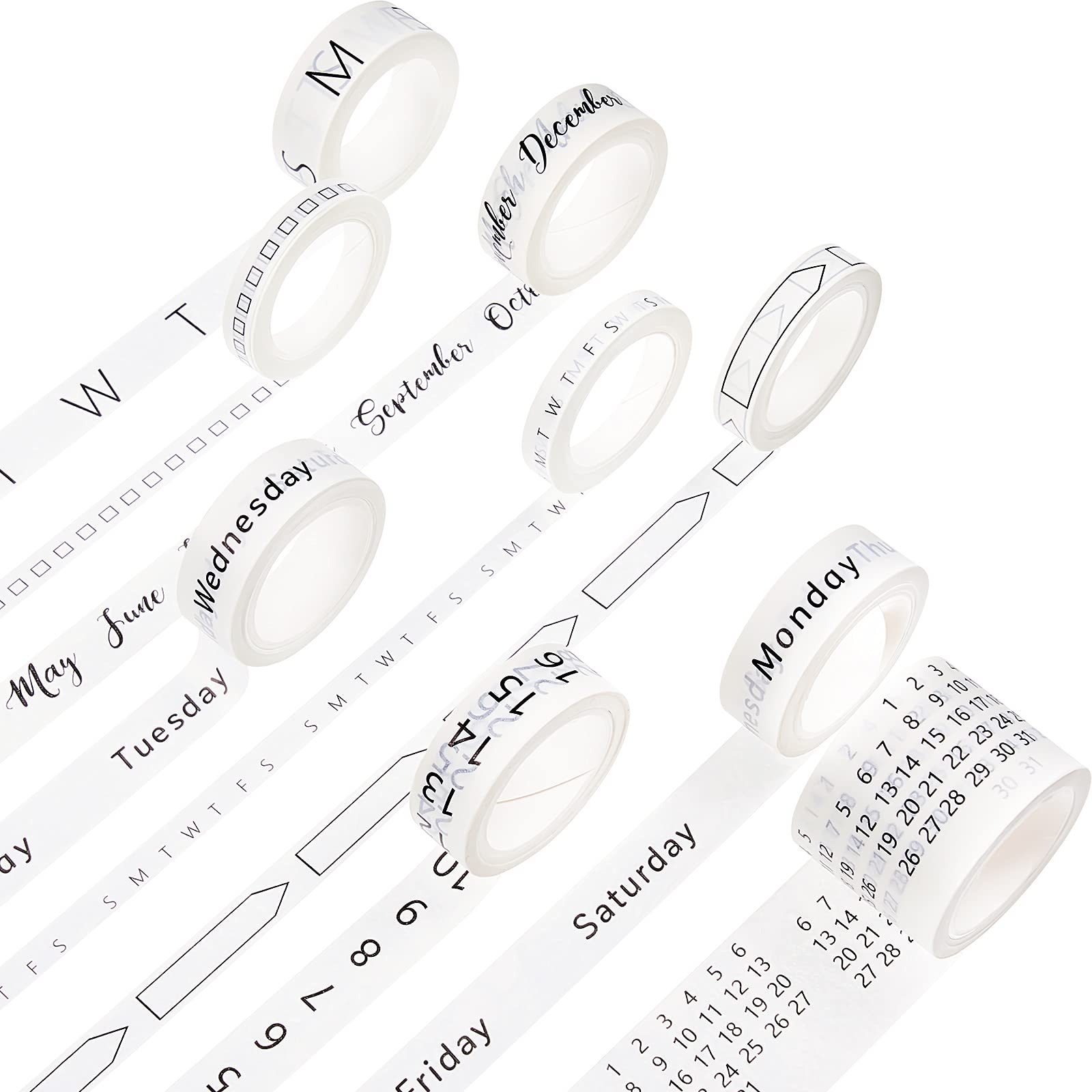 Washi Tape Set for Planners | Calendar, Dates & Decorative Stickers