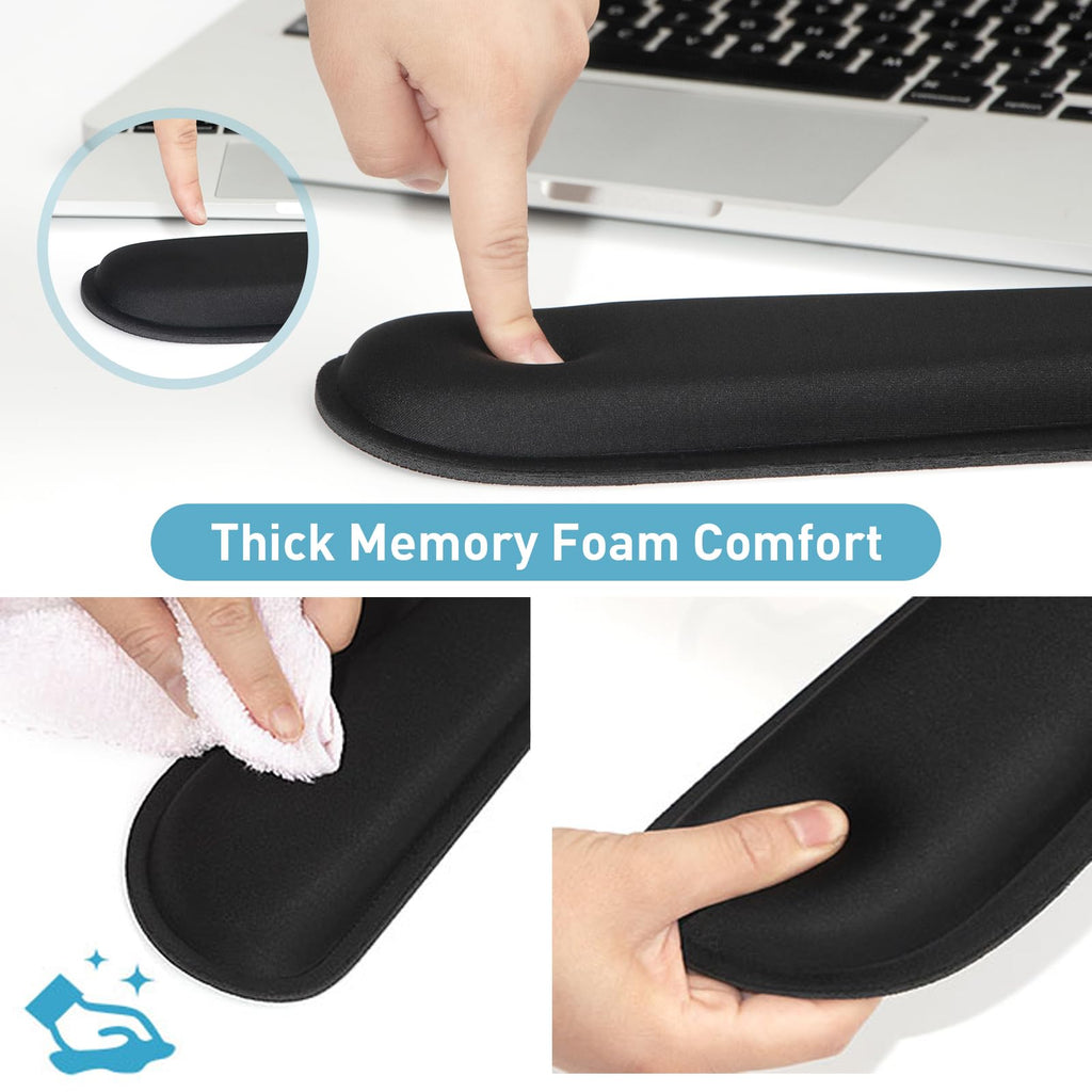 Keyboard Wrist Rest Memory Foam for Ergonomic Typing & Pain Relief