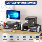 2-Tier Desk Organizer with Monitor Stand & Drawer | Office Essentials