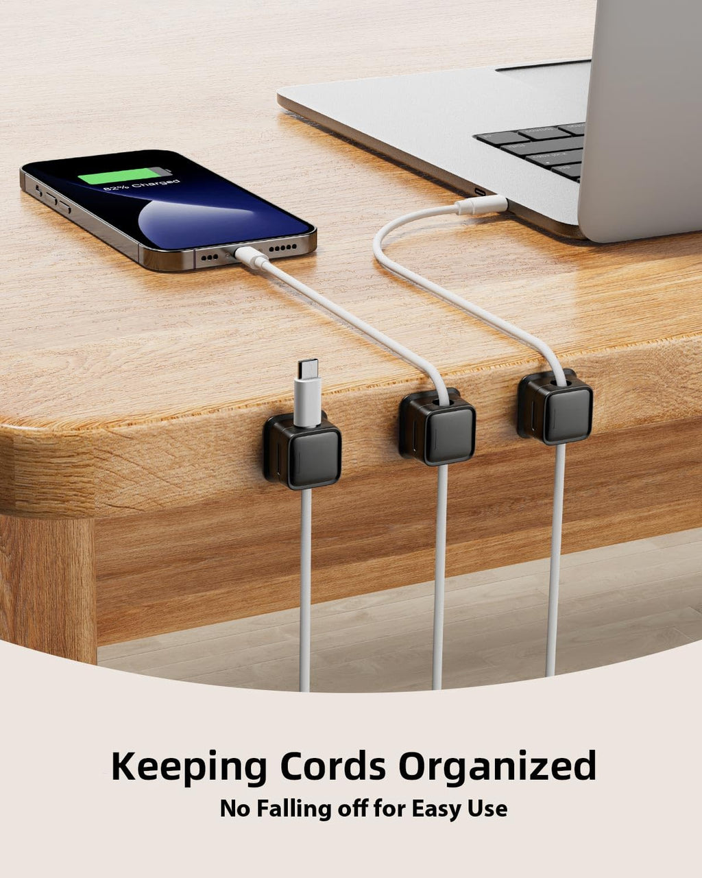 Magnetic Desk Cable Organizer Clips – Strong Adhesive (8 Pack)