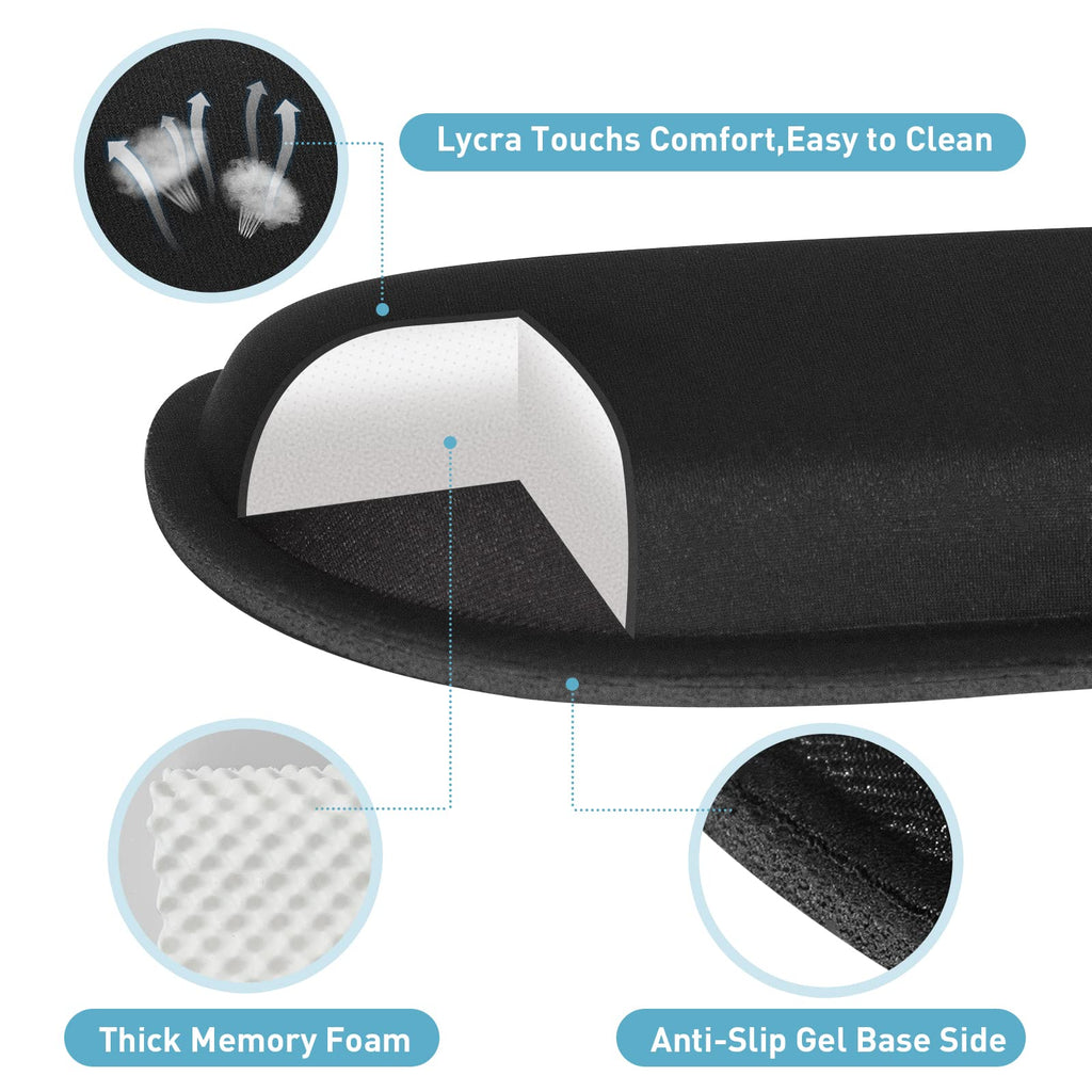 Keyboard Wrist Rest Memory Foam for Ergonomic Typing & Pain Relief