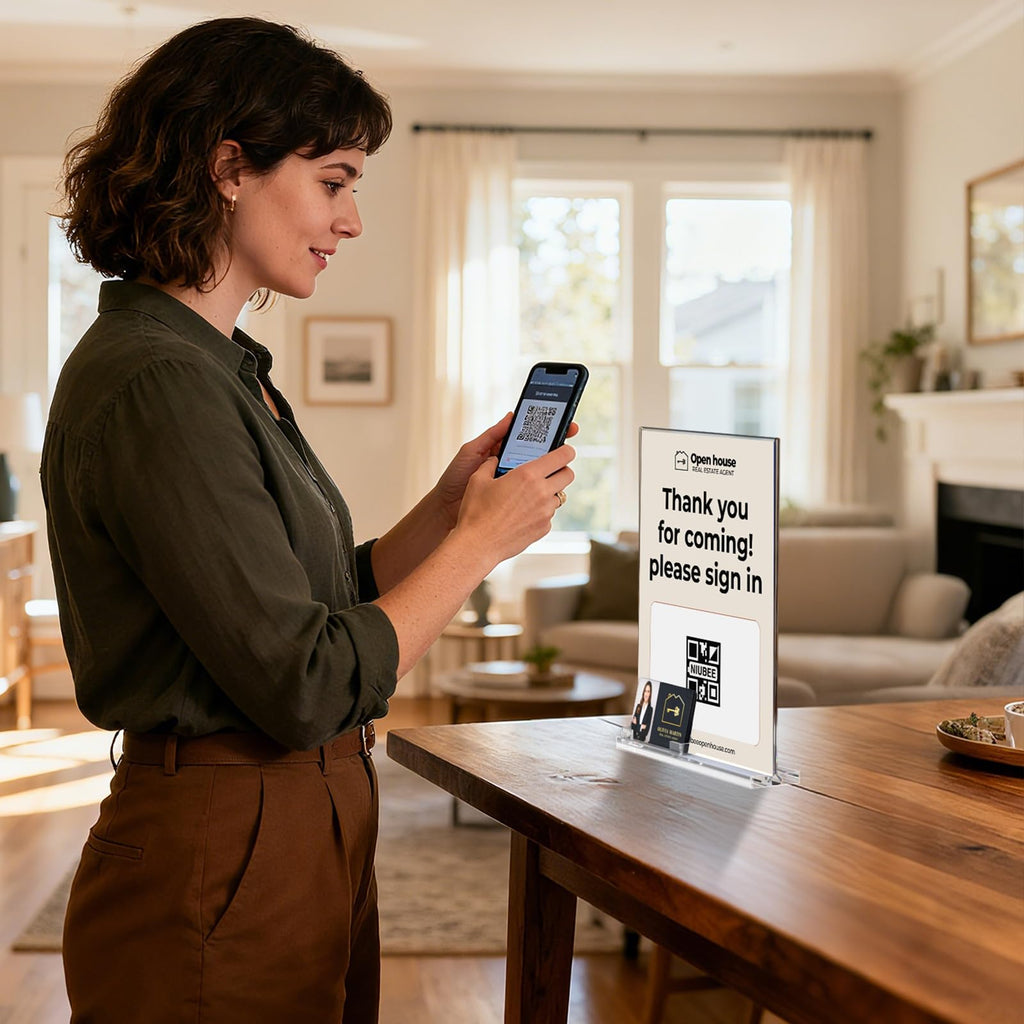 Realtor Acrylic Sign Holder 8.5×11 with Business Card Pocket