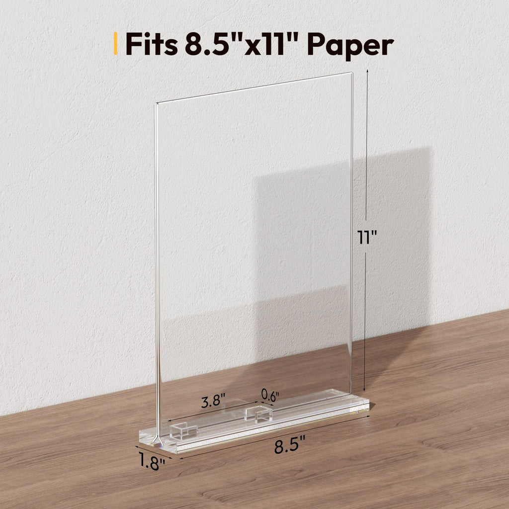 Realtor Acrylic Sign Holder 8.5×11 with Business Card Pocket